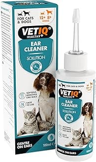 VETIQ Ear Cleaner Solution with Soft Flexi Applicator for Cats & Dogs, Safe & Gentle Solution to Soften & Remove Ear Wax & Maintain Ear Hygiene, 100 ml (Pack of 1)