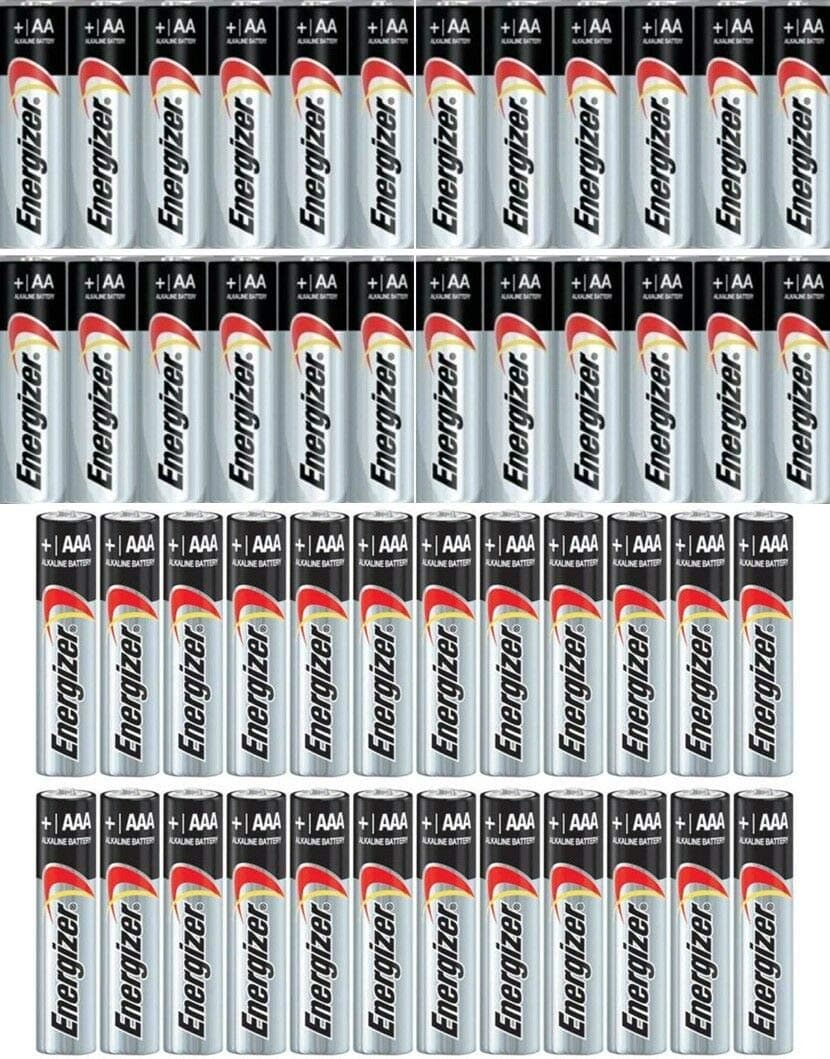 Combo 24x AA + 24x AAA Energizer Max Alkaline E91/E92 Batteries Made in USA Exp. 2023 or Later ((Bulk Packaging)