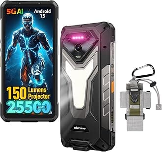 Armor 34 Pro Plus 5G Rugged Phone Unlocked with 150 Lumens Projector, 32GB+512GB ROM/2TB, 25500mAh 66W, Android 15 6.95" 120Hz, 64MP+50MP+50MP 32MP, 1100LM LED Light/Waterproof/NFC/Widevine L1