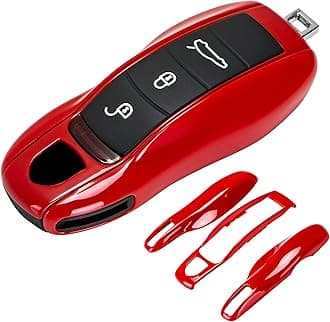 AeroBon 3 Pcs Remote Key Covers/Fob Shell Cover/Painted Keyless Entry Skin Protectors Compatible with Cayenne Cayman Macan Panamera 991 718 918