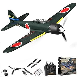 VOLANTEXRC RC Plane for Beginners, 4CH WWII RC Airplane A6M Zero with Aileron, 2.4Ghz Remote Control Plane with Xpilot Self Righting & One Key Aerobatic, Gifts for Adults (761-15 RTF)