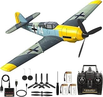 ANTSIR RC Plane for Adults & Teens 14+, BF109 4 Channel Remote Control Airplane with 6-Axis Gyro, 3 Flight Modes, Ready to Fly WW2 Warbird for Beginners and Park Flying