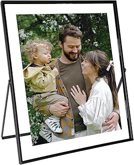 Black Floating Picture Frame, 10x12 Inches, For Photo 9x11, 8x10, 7x9, Vertical, Classy For Wedding, Anniversary, Birthday