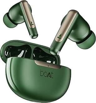 Airdopes 141 Elite ANC (2025), ANC(~35dB), 4Mics ENx Tech, 42H Battery, Fast Charge,Stream Ad Free Music via App Support, IPX5, Bluetooth Earbuds, TWS Ear Buds Wireless Earphones with mic (Green)