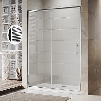 ELEGANT 1400mm Sliding Shower Screen Panel 8mm Premium Safety Easy Clean Glass for Bath Shower Enclosure Cubicle Door