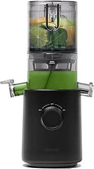 J3 Compact Cold Press Juicer – Space Saving & Self Feeding for Hands-Free Operation – Lightweight, Portable Zero Waste Slow Masticating Juicer – Easy Cleanup & Assembly - Black