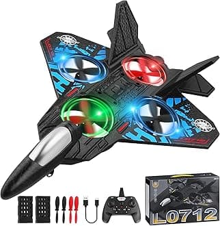 Awh Henakmsl Rc Aeroplane 2.4Ghz Remote Controlled L0712 Quadcopter Floating Fighter Plane Rtf For Beginners, Children And Adults, Aplane Toy With Coloured Lights Usb Charging