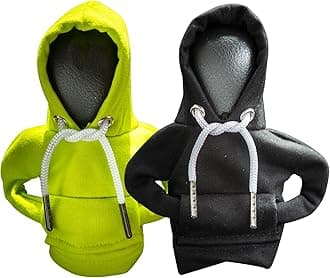 2Pcs Car Shift Knob Hoodie,Gear Shift Hoodie,Funny Sweater Hoodie for Gearshift,Automotive Interior Accessories（Green and Black）
