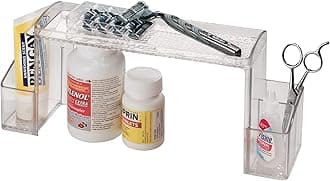 iDesign Plastic High Rise Medicine Cabinet Organizer, The Med+ Collection 12" x 3" x 5.25", Clear
