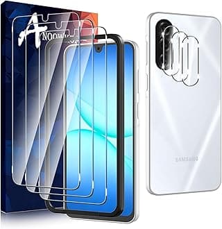 Anoowkoa 3 Pack for Samsung Galaxy A17 5G Screen Protector Tempered Glass + [3 Pack] Galaxy A17 5G Camera Lens Protector.9H Hardness.Support Fingerprint Unlock.Bubble-Free.Easy Installation