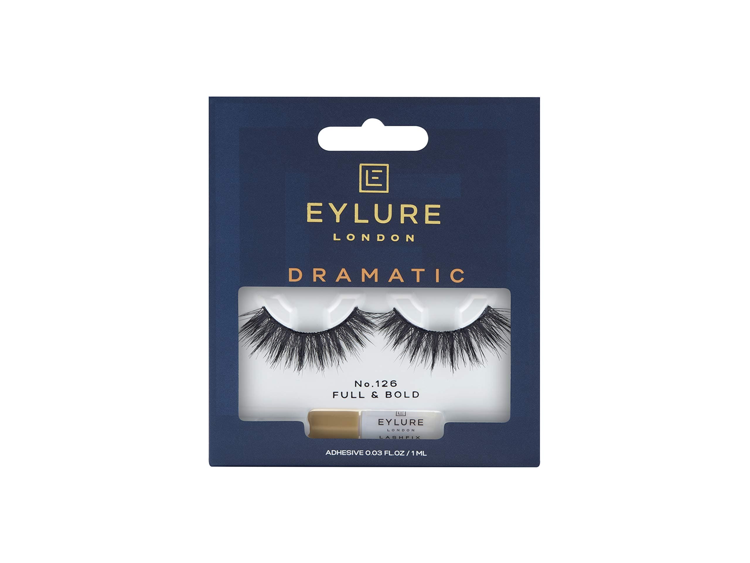Eylure Dramatic 126 False Strip Lashes, Black, 3 Count (Pack of 1) (packaging may vary)