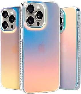 LONLI Hue - for iPhone 15 Pro Max Case - Holographic Iridescent [10FT Drop Protection] - Shockproof Cover with Color Changing Effect | Cute and Unique for Women and Girls (2023)