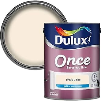 Dulux 5190983 Once Matt Emulsion Paint, Ivory Lace, 5 Liters