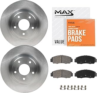 MAX Advanced Brakes - Front Brake Kit For 2007-2018 Jeep Wrangler, Wrangler JK (11.89" Dia Front Rotors)| Carbon Ceramic Brake and Rotor Kit| OE Replacement Brake Rotors