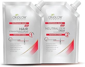 OxyGlow Hair Straightening Cream | Professional Smoothening & Frizz Control | Keratin-Infused | Deep Nourishment & Shine | Long-Lasting Straight Hair | Moisturizing & Damage Repair | Salon-Quality Hair Care | 500g + 500g