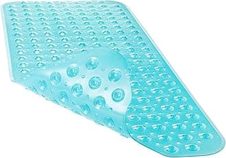 YINENN Bath and Shower Safety Mats 40x16 inch, Non Slip with Suction Cups for Bathroom Stall and Tub Floor, Extra Large and Machine Washable, Drain Holes Keep Bathtub Clean, Green