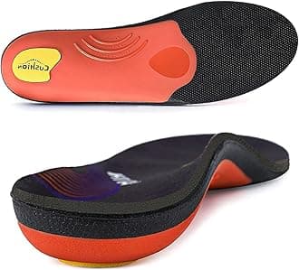 iFitnaiFitna Full Length Orthotic Shoe Insoles Classic with Arch Support Unisex- Relieve Metatarsal, Arch and Heel Pain, Deep Black, MEN 9-9 1/2｜WOMEN 11-11 1/2 ---280MM/11.02"