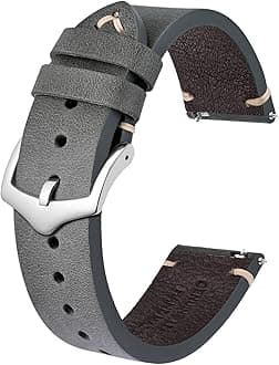 BISONSTRAP Men's Watch Bands, Hand-Stitched Leather Watch Straps, Quick Release, 18mm 19mm 20mm 21mm 22mm