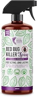 Bed Bug Killer Spray | Natural, Non Toxic & Non Staining | Fast Acting & Long Lasting | Family & Pet Friendly | Double Strength | 200ml