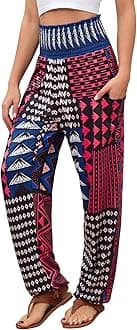QIANXIZHAN Women's Harem Pants, High Waist Yoga Boho Trousers with Pockets