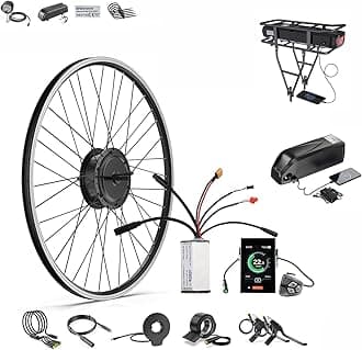 BAFANG Ebike Conversion Kit with Battery - 48V500W Brushless Geared Front Hub Motor, DIY Electric Bike Motor Kit with Digital Display&PAS,4 Riding Modes for 20"/26"/700C-28-29" MTB City Road Bike
