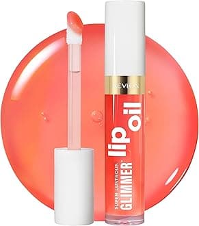 – Super Lustrous Glimmer Lip Oil – Hydrating Lip Gloss Oil with Plant-Based Squalane, Conditioning Shine, Non-Sticky Cushion Feel, Plumping Gloss Finish, Miss Coral
