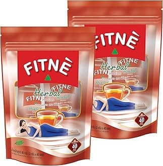 FITNÈ Original Herbal Tea Senna Infusion Healthy Wellness Beverage Natural Gentle Detox Cleanse No Calories Caffeine Free, 80 Tea Bags