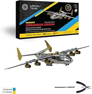 ANTONOV Mriya AN-225 Exclusive Edition Official Product, Mechanical Model, Cargo Aircraft, 3D Model DIY Kit, Airplane Working Model Ukrainian Dream