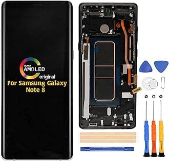 A-MIND for Samsung Galaxy Note 8 N950 Screen Replacement(with Frame),for Note 8 2017 -N9500 N950F/DS/W/U LCD Display Touch Screen Digitizer Assembly Parts,with Screen Protector+Tools (Black Frame)