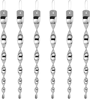 Besmon Woodpecker Bird Scare Devices，Reflective Scare Rods Control Device to Keep Birds Away from Patio Pool（Christmas Reflective Strip Hanging Home as Decoration） (6PCS)