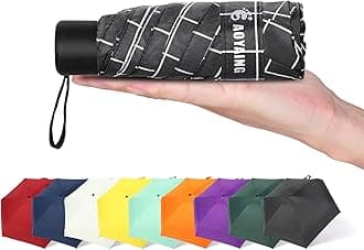 Small Mini Umbrella with Case by GAOYAINIG Light Compact Design Perfect for Travel Lightweight Portable Parasol Outdoor Sun&Rain Umbrellas