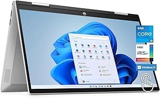HPPavilion x360 2-in-1 14" Touch-Screen Laptop, 12th Generation Intel Core i5-1235U Processor, Intel Iris Xe Graphics, 8GB RAM, 1TB SSD, Wi-Fi 6 and Bluetooth, Windows 11, Silver, W/GaLiMu
