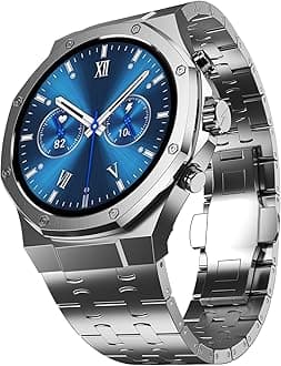Fire-BolttFire-Boltt Royale Luxury Stainless Steel Smart Watch 1.43” AMOLED Display, Always On Display, 750 NITS Peak Brightness 466 * 466 px Resolution. Bluetooth Calling, IP67, 75Hz Refresh Rate (Silver)