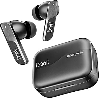 Airdopes 800: Dolby Audio, Adaptive EQ, 4Mics AI ENx, App Support, Fast Charge, Low Latency, IPX5, v5.3 Bluetooth TWS Earbuds (Interstellar Black)