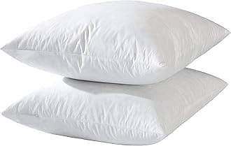 basic home® Hotel-Style Goose Feather Pillow Insert for Sofa & Bed - 100% Odorless & Plump Cushion Filler - 233TC Cotton with Inner Liner to Prevent Poking (22x22 Inch)