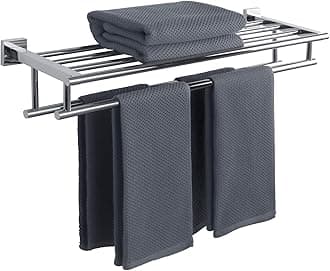 Alise Towel Rack,Towel Hanger Towel Shelf with Double Towel Bars for Bathroom Lavatory,28 Inch SUS 304 Stainless Steel Wall Mount Towel Holder,Polished Chrome