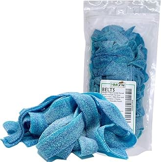 Dorval Berry/Blue Sour Power Belts Gummi Candies | Vegan, Non-GMO, Gelatin Free | 1 Lb.