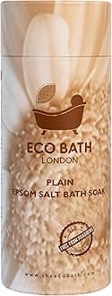 Eco Bath London Plain Epsom Salt Bath Soak - Tube 1kg, 100% Pure Epsom Salt, Magnesium Bath Salts for Skin Care