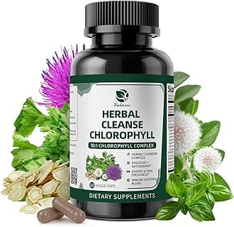 Chlorophyll Herbal Complex Capsules, 60 Vegan Chlorophyll Capsules for Detox, Digestion, Gut & Skin Health, Energy & Immune Support, Long-Term Freshness & Well-Being