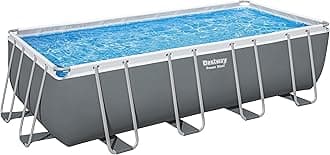Bestway Steel Pro Max Above Ground Pool - Round Swimming Pool Set Complete with Canopy - Grey - 18 ft