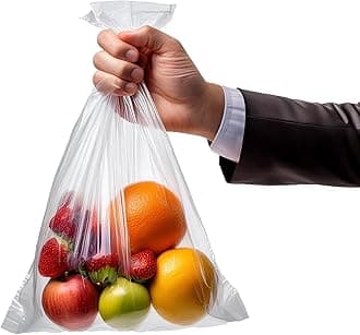 Polythene Food Grade Storage Bags | 12" x 18" / 300mm x 450mm | Pack of 50 | Suitable for Freezer's, Sandwich's, Fruit, Clear Plastic Bags