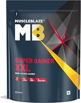 MuscleBlaze Super Gainer XXL (Chocolate, 2kg / 4.4lbs, 20 Servings) | Muscle Mass High Protein Gainer Powder
