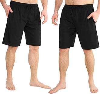 CityComfort Mens Pyjama Shorts - Comfy Lounge Shorts with Pockets Pack of 2