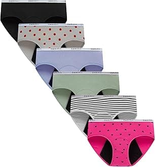 Teen Girls Period Panties Juniors First Period Starter Underwear Soft Briefs Pack of 6 Multipack