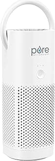 Pure Enrichment PureZone Mini Portable Air Purifier - Cordless True HEPA Filter Cleans Air & Eliminates 99.97% of Dust, Odors, & Allergens Close to You - Cars, School, & Office (White)