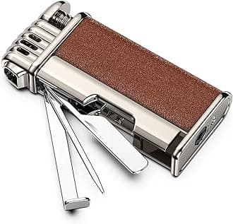Pipe Lighter with Metal Tools Angled Soft Flame Butane Gas Refillable Gift for Men (Sold Without Gas)