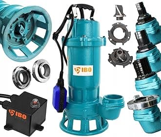 1100W Submersible Dirty Water Pump Grinder Sewage Well Septic Flood Sewage Sump (1100W Pump + 20m White FIRE Hose)