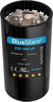 [Upgraded Version] BlueStars 233-280 uF MFD 220-250VAC Volts ±20% Volts Round Motor Start Capacitor 50/60 Hz AC Electric Replacement Part - Lifetime up to 30.000 Hours
