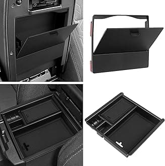 YOJOJOCO 2PCS Center Console Organizer Compatible with Toyota 2016-2020 2021 2022 2023 Tacoma Accessories ABS Material Armrest Hidden Storage Box