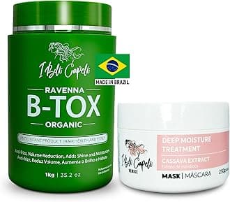- I Belli Capelli Hair B-tox Treatment & Argan Oil Mask, 44 fl oz - Organic Kit, Formaldehyde-Free, Anti-Frizz, Volume Reduction, Smoothing, Brazilian Keratin, Argan Oil, Panthenol